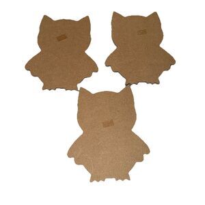 Greenbrier Wood Animal Shapes 3pc Set Wood Owl Unfinished Crafts New